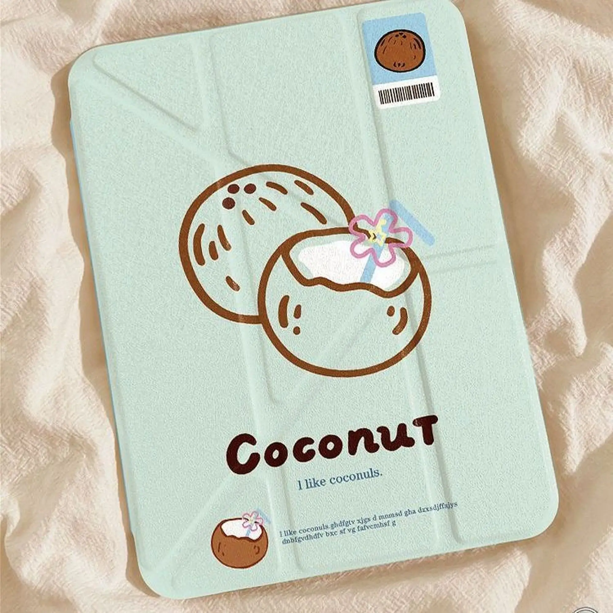 

Summer Coconut Cat iPad Case For iPad Pro 11 13in 2025 iPad Pro 12.9in Air7 10th 11th M4/5 MINI 3+ Fold Protected Cover