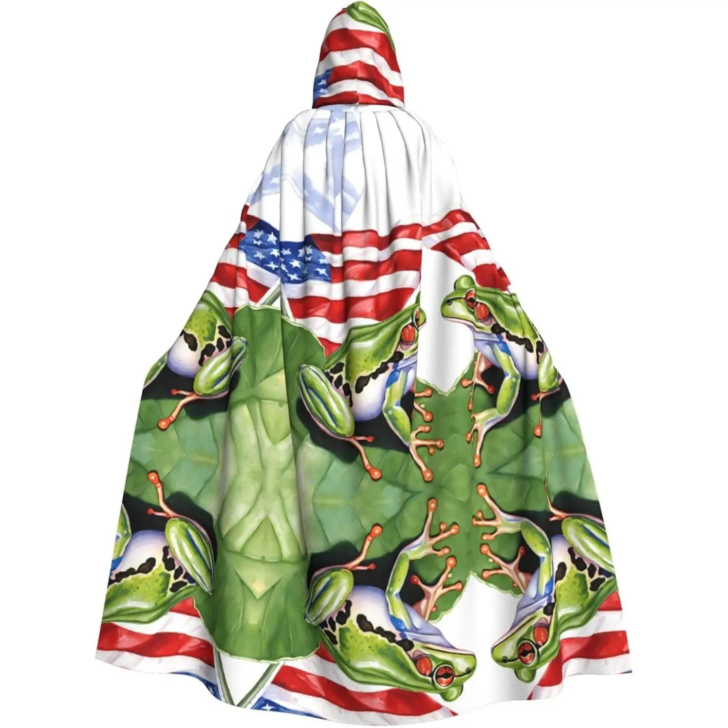 

Printed Hooded Cape For Adult Unisex Thick Witch Cape Hooded Cloak for Halloween Parties Christmas Costume