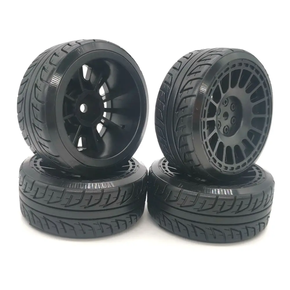 4pcs RC Hard Pattern Drift Tires Tyre Wheel Rim  0mm Offset  fits for 1:10 Drift Car AB16B-3