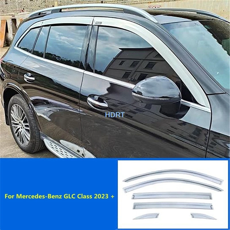 Car Styling Sticker Window Sun Guard Vent Glass Wind Visor Rear View Mirror Rain Eyebrow For Mercedes-Benz GLC Class X254 2023 +