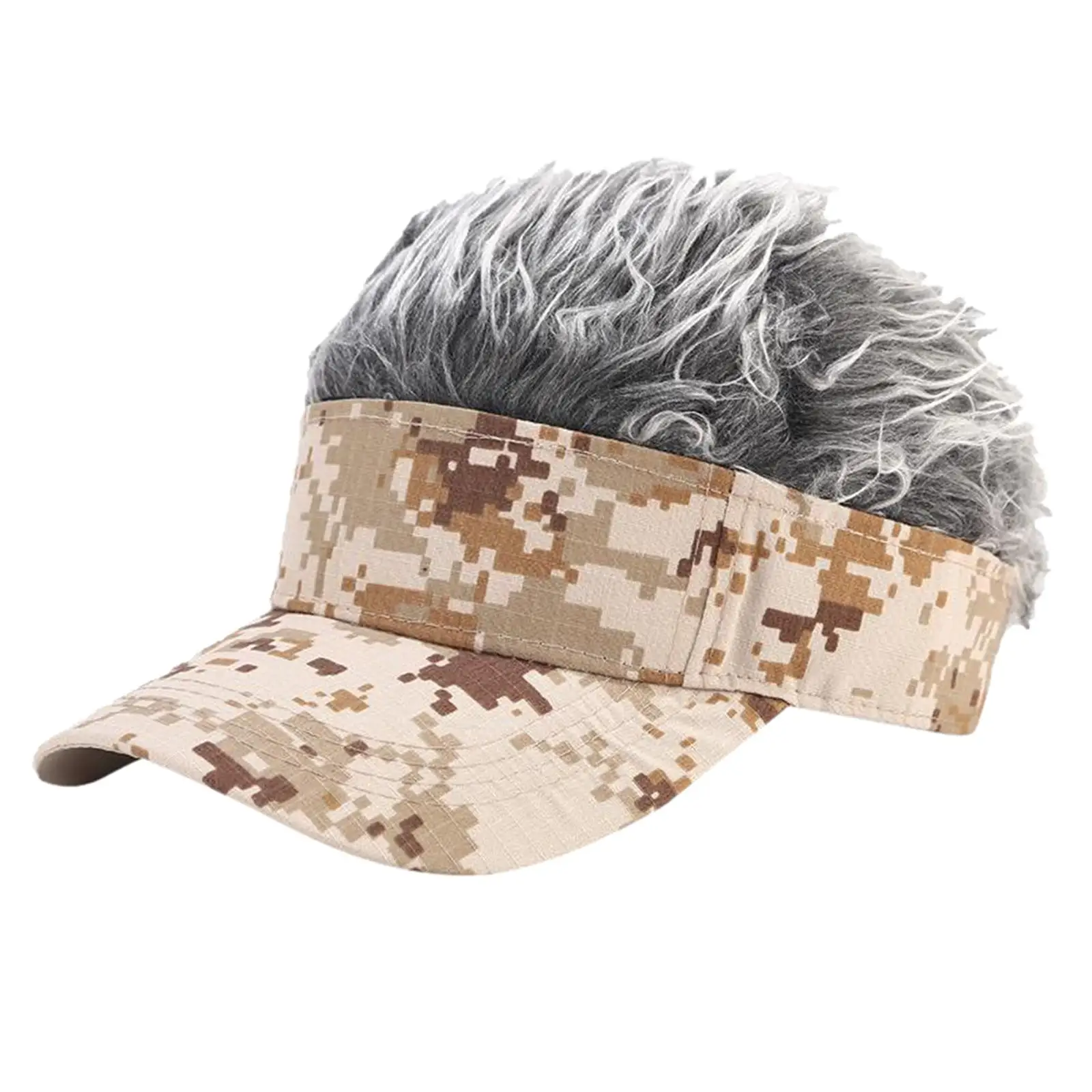 

Fashion Flair Hair Visor Sun Cap Wig Peaked Baseball Hat Novelty Adjustable