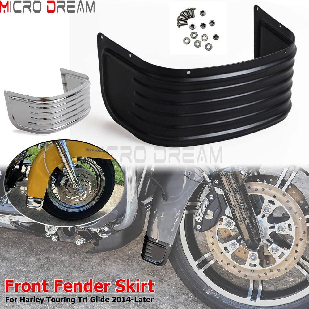 

For Harley Touring Road King Electra Glide Ultra Limited Low Tri Glide Ultra FLHTCUTG Motorcycle Front Ribbed Fender Trim Skirts