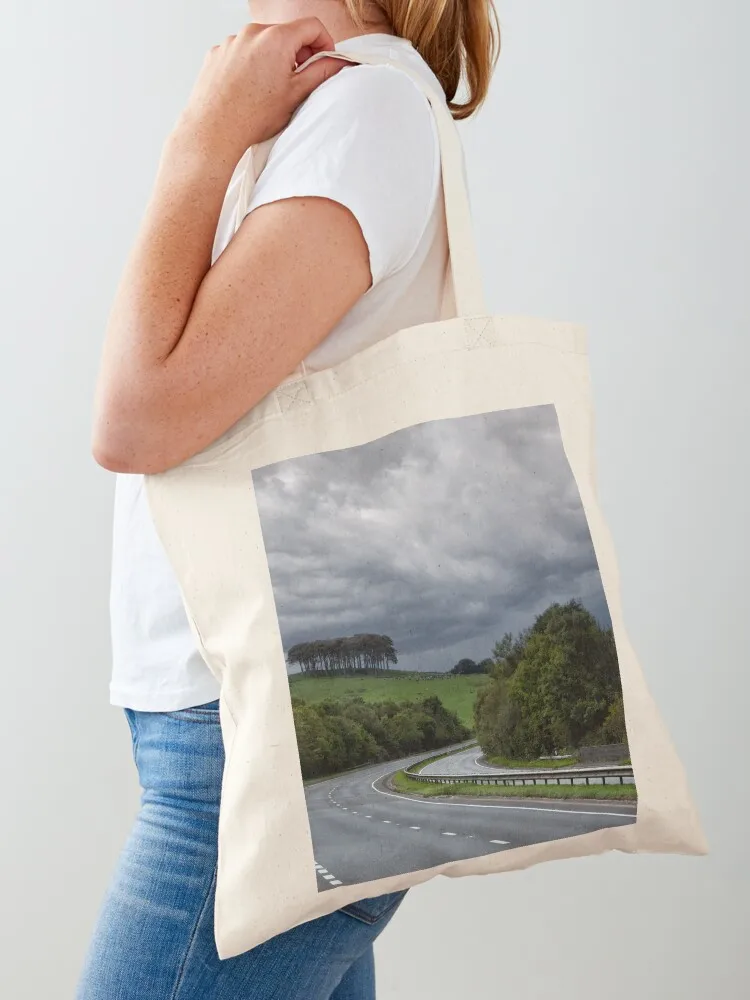 

nearly there trees,Coming Home trees, A30 road way Tote Bag Canvas shoulder bag Shopper bag Portable shopping