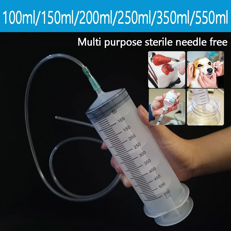 Syringe Large 100ml-550ml Syringes Reusable Needle Barrel Oil Pump with Scale Oil Suction Vacuum Syringe Pistol Pump Extractor