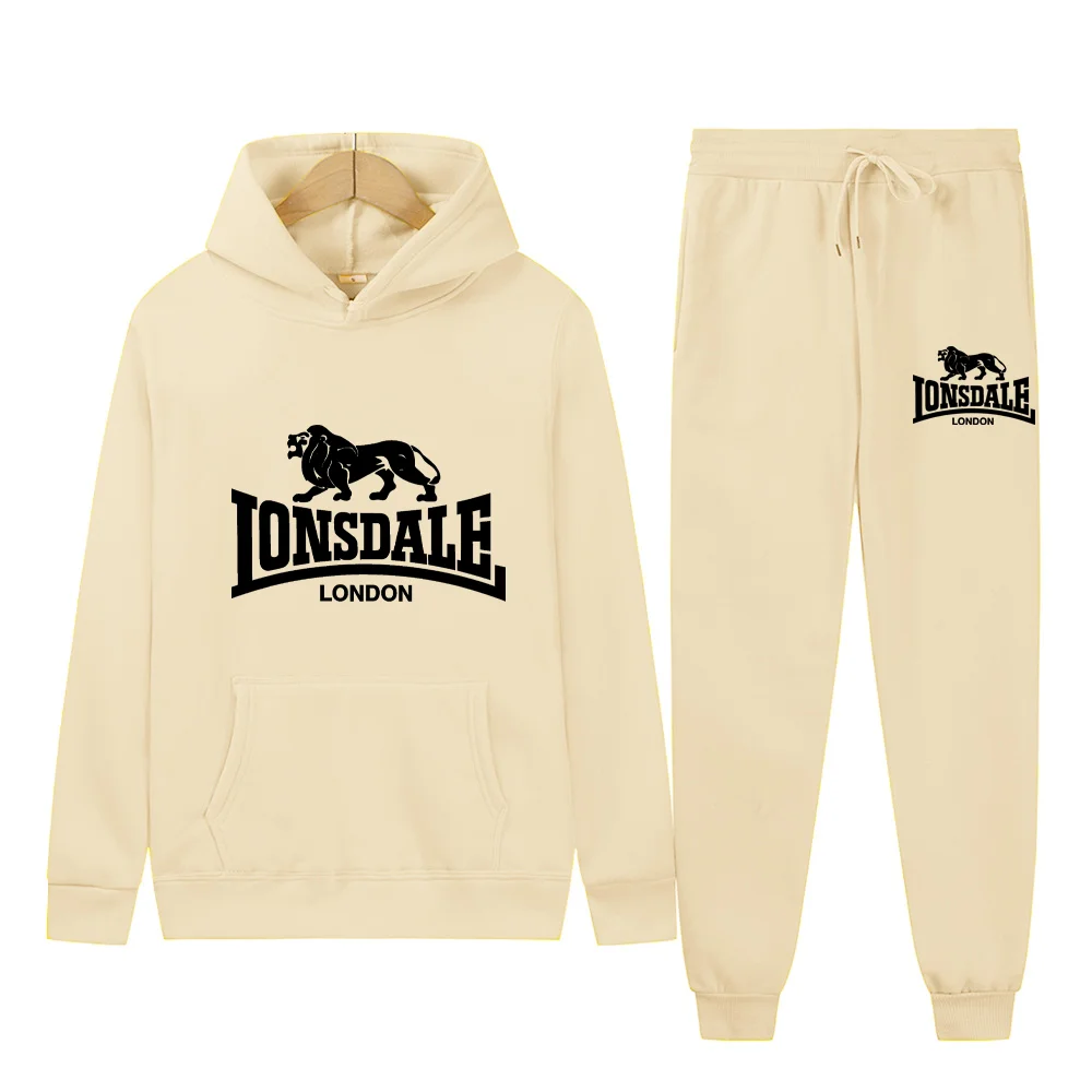 2024 LONSDALE set fashionable sports hoodie casual sportswear autumn and winter men\'s and women\'s sets