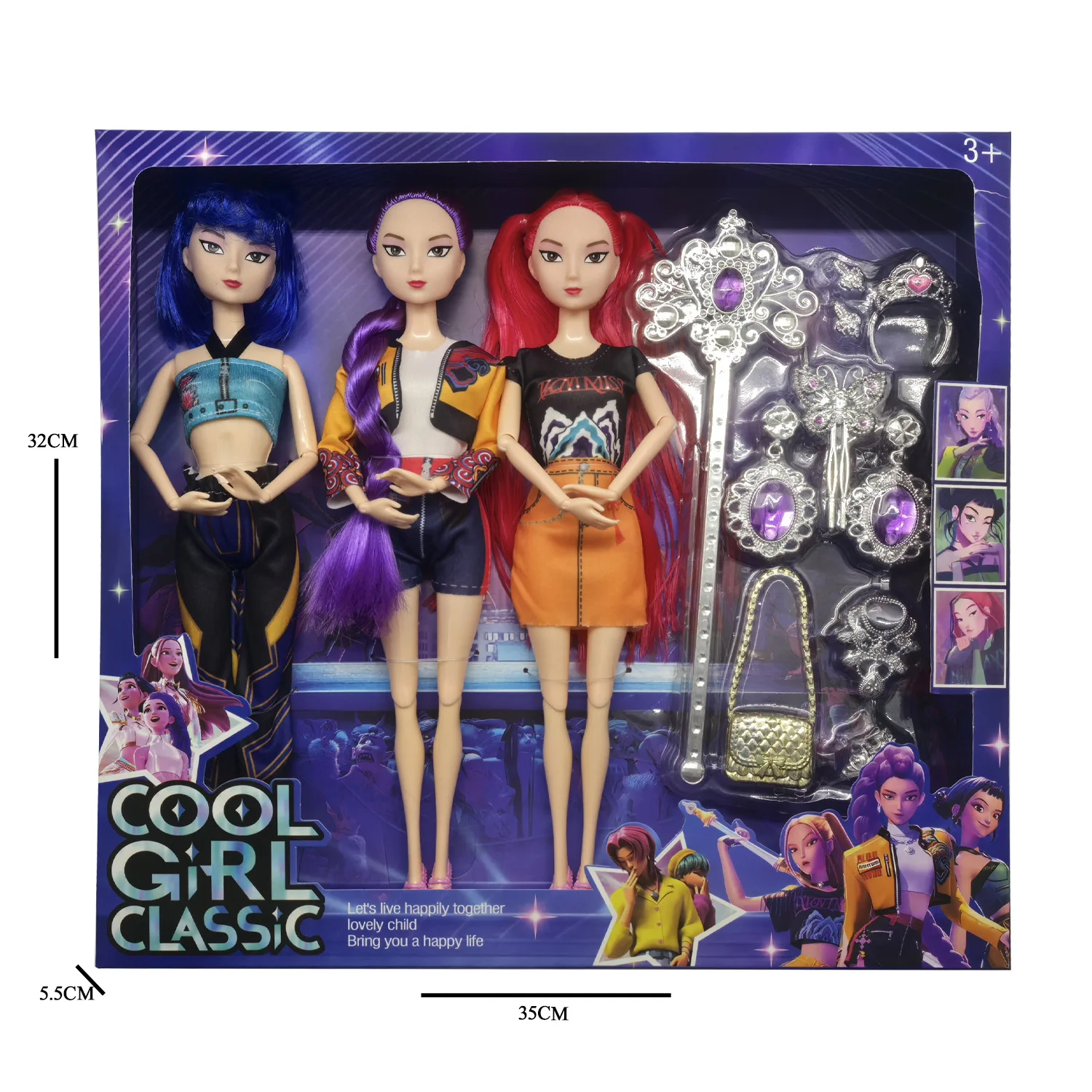 K-pop Demon Hunters Anime Kpop Girl Group Cartoon Rumi Zoey Mira 30 cm Actiefiguren Model Poppen Meisjes Kerstcadeau Vinyl Beeldje