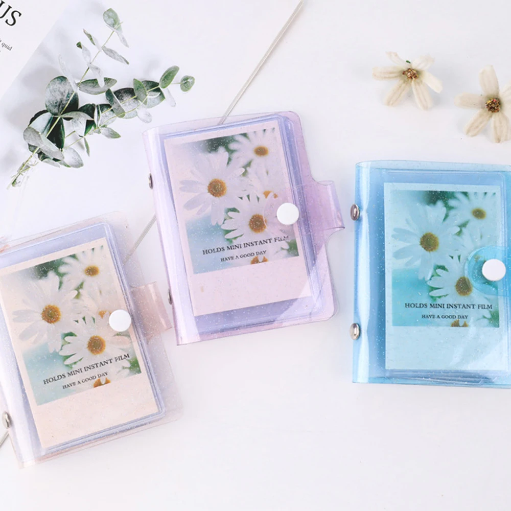3 inches Card Stock Transparent Glitter Binders Albums Jelly Color Instax Album Photo Album Mini Photo Album Card Holder