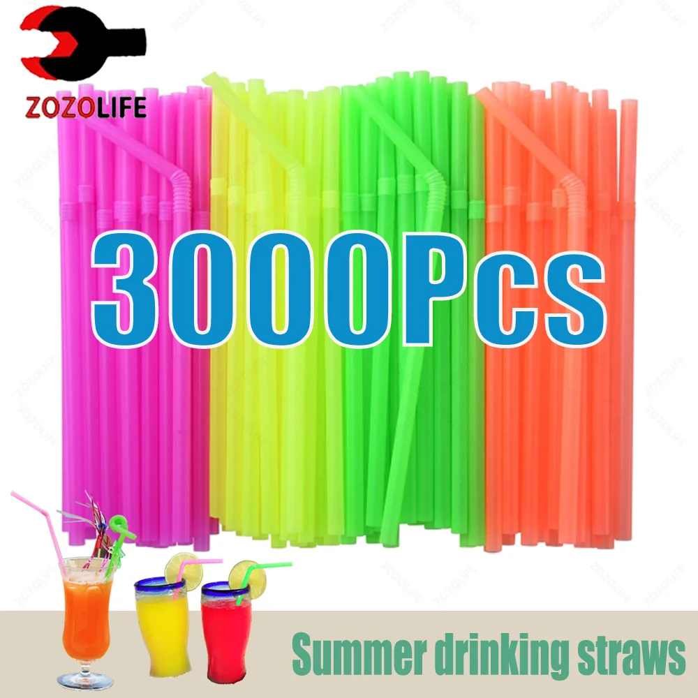 Image of 50-100 Stück mehrfarbige & schwarze Trinkhalme Cocktail Stroh Rietjes Milch Tee Bar Party Hochzeit Küche Getränk Stroh Großhandel
