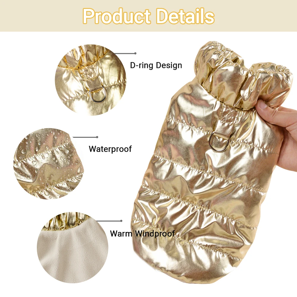 Warme Fleece-Hundejacke für Herbst und Winter, Kleidung für kleine und mittelgroße Hunde und Katzen, winddicht, für kaltes Wetter, Yorkie- und Pudel-Kostüm – Detail 13