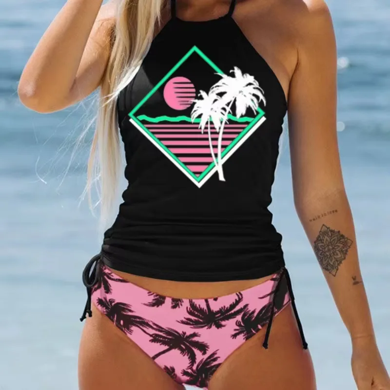 Nieuwe bikini print split kleurrijke diverse badpak bikini's sexy 2-delige set