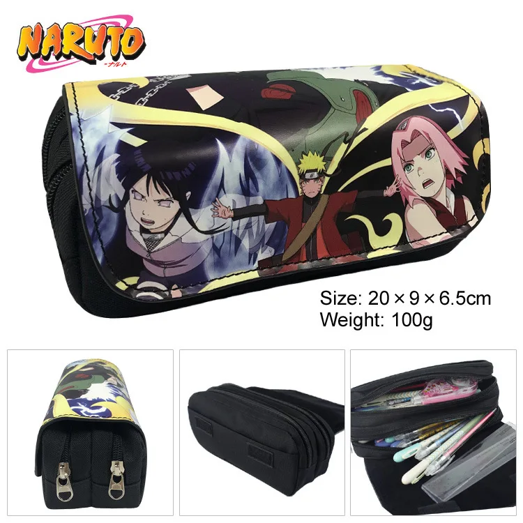 Naruto Anime figura astuccio cartone animato Uzumaki Naruto Uchiha Itachi scatola di cancelleria ad alta capacità materiale scolastico astuccio