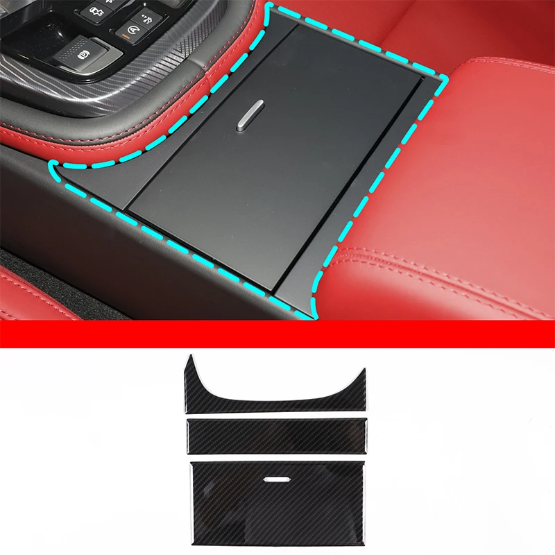 

For Jaguar F-TYPE 2013-2024 ABS Carbon Fiber Center Console Storage Box Panel Cover Decorative Sticker Car Accessories