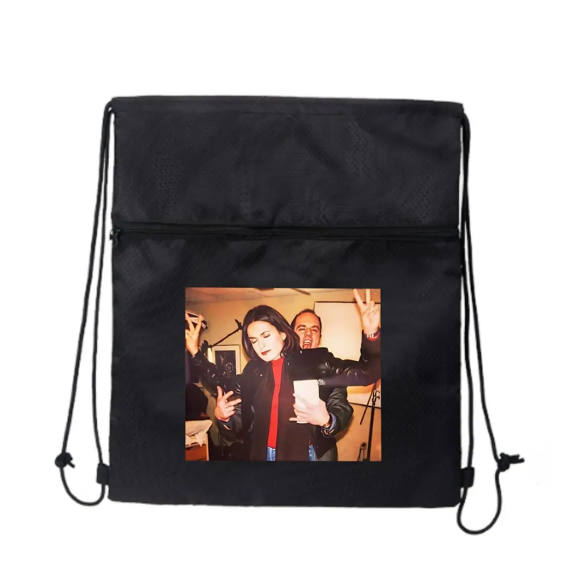 

Знаки Trio Fun Bond Черная сверхлегкая уличная сумка на молнии на шнурке идеально подходит для коротких походов