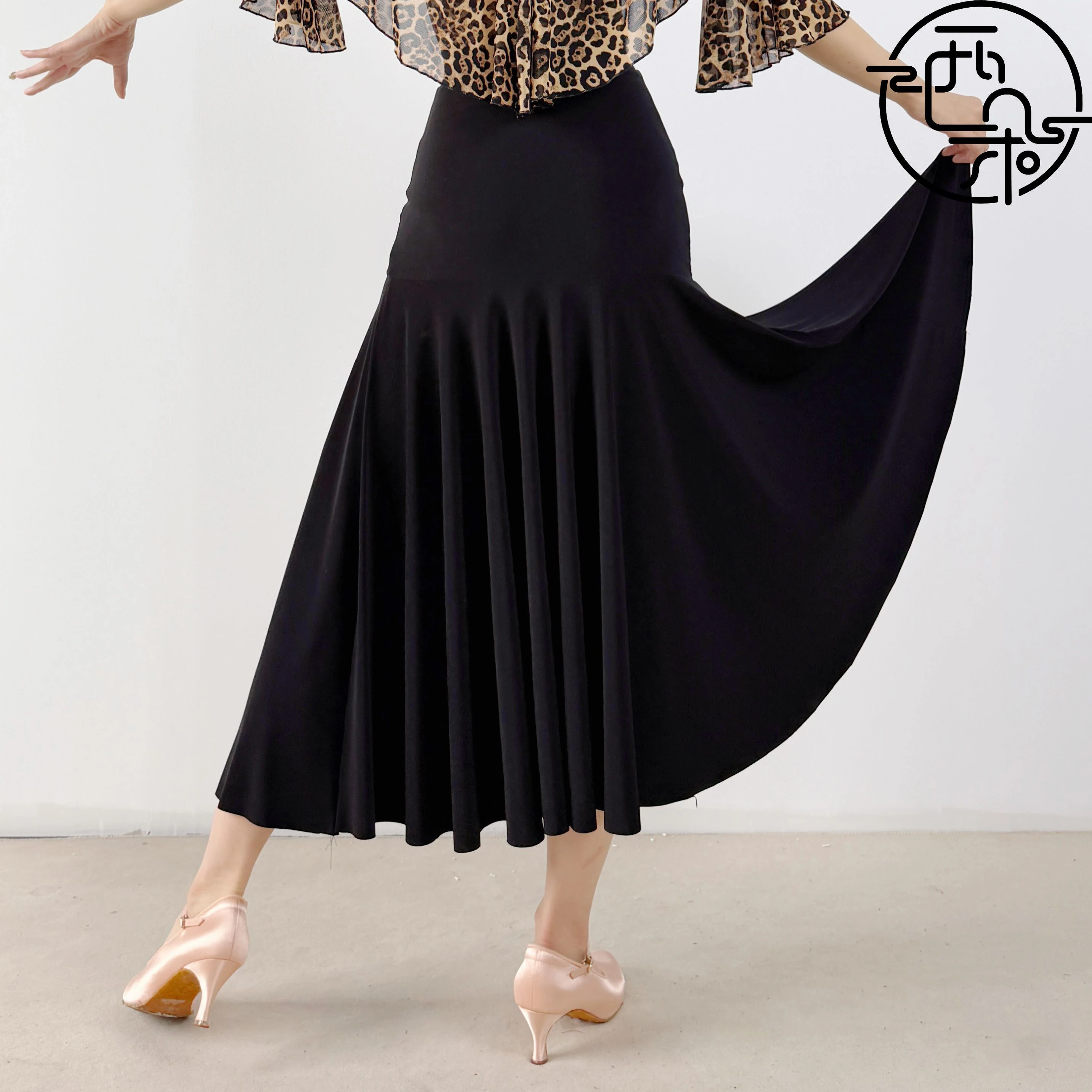 

Waltz Ballroom Dance Skirt Adult Ladies Black Pleated Long Skirt Women Practice Clothes Modern Tango Dance Clothing