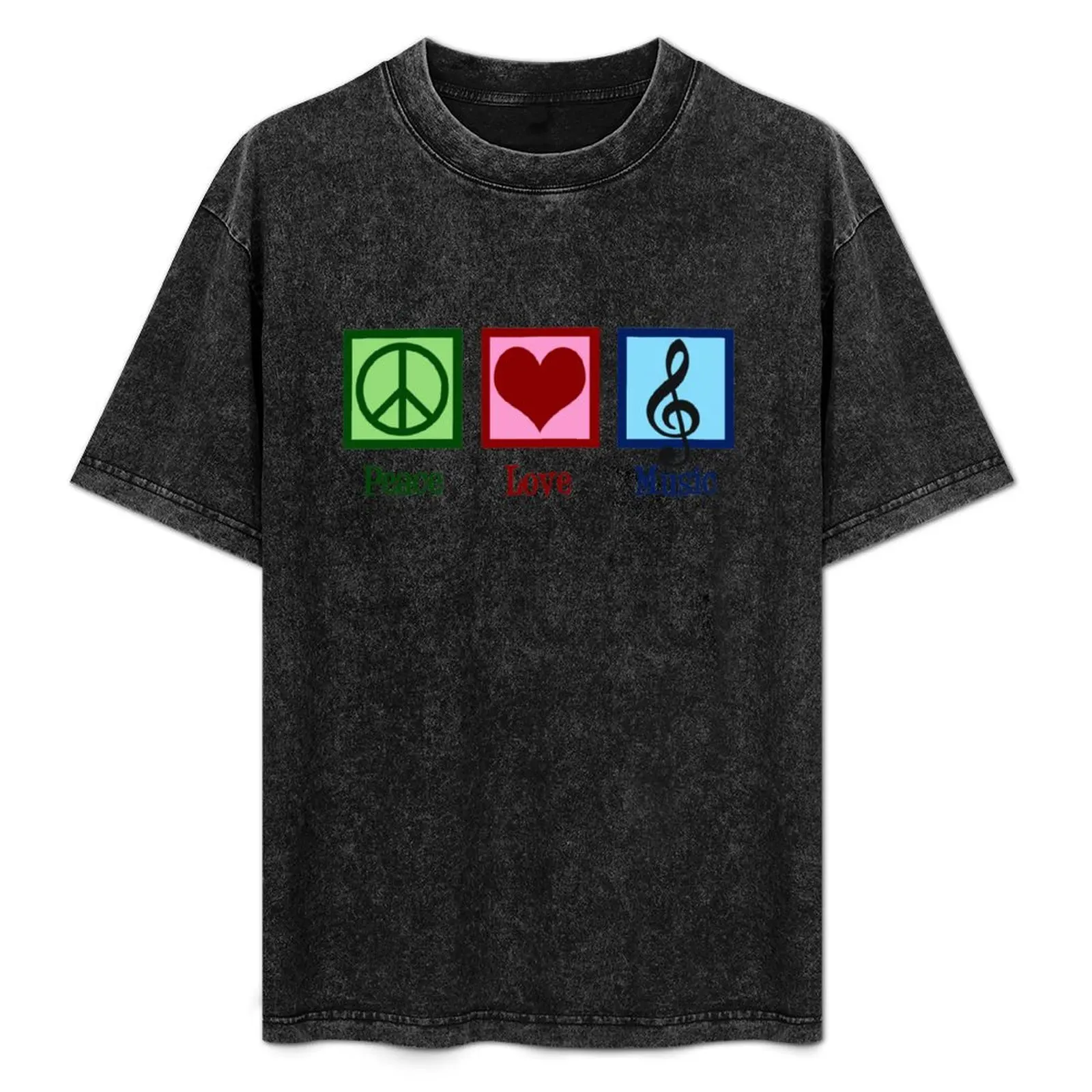 

Peace Love Music T-Shirt Casual Minimalist Short Sleeve Top
