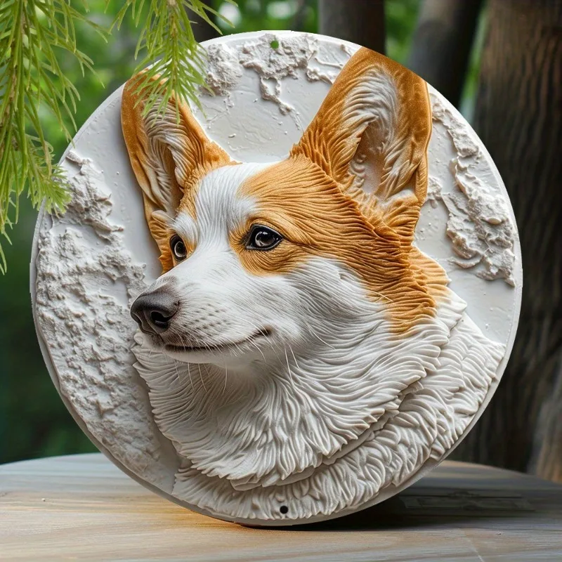 

Pembroke Welsh Corgi Aluminum Sign, Painted Round Wreath for Kitchen Decor, Perfect Gift for Women, Perfect for Room Decor