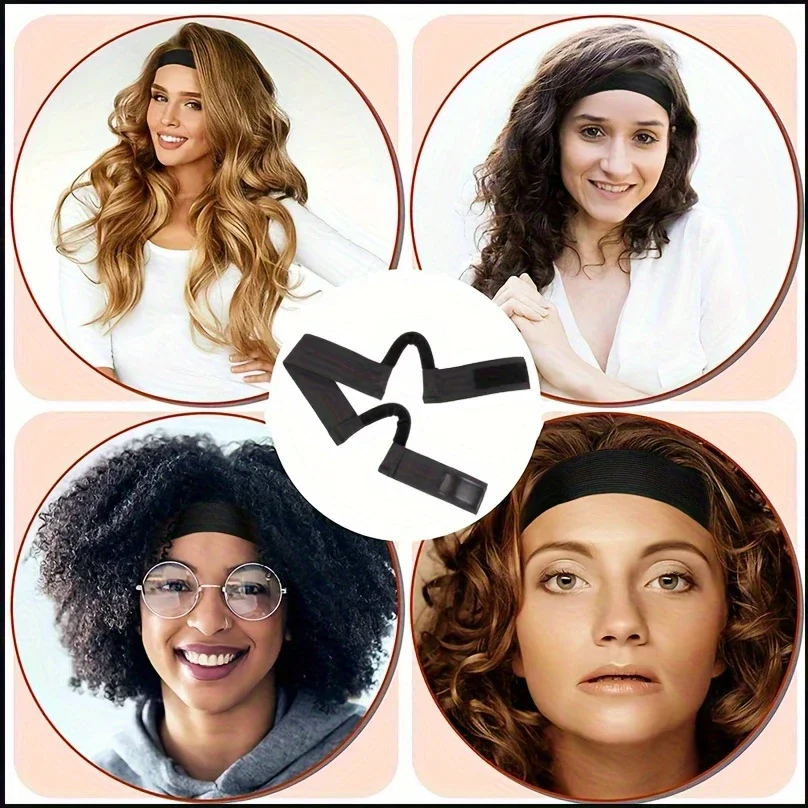 Comfortable Lace Melt Wig Band with Ear Hanger - Adjustable Wrap for Scarf, Black Lace Edge Band for Wigs, Stylish Headband image 6
