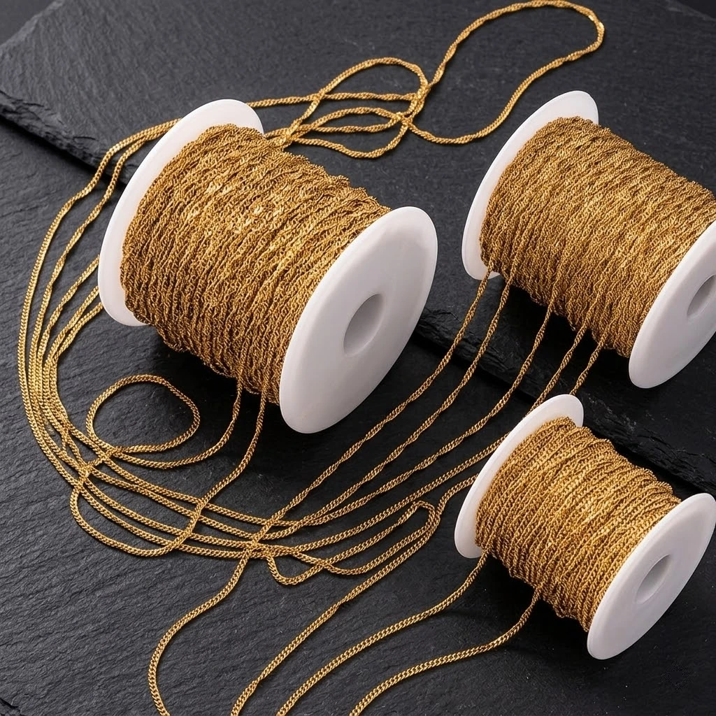 2 Meter Edelstahl Flache Gedrehte Gliederketten für DIY Halsketten Armbänder Schmuckherstellung Zubehör Materialien – Detail 5
