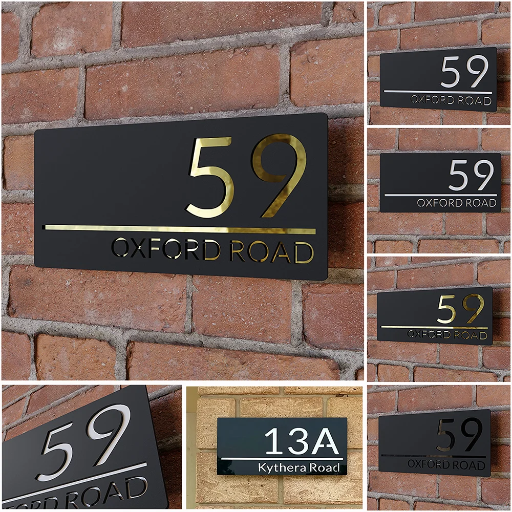 

Пользовательский 3D акриловый номерной знак дома, персонализированный уличный дверной знак, табличка с адресом улицы, современный подарок на внешнюю вывеску