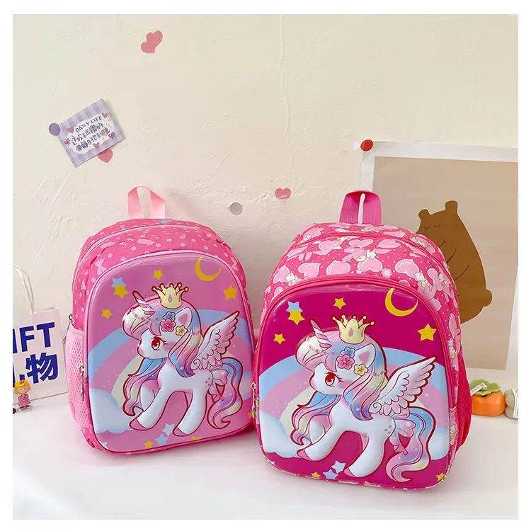 Unicorn children's schoolbag girls foreign style backpack 2-5 years old small class kindergarten backpack light weight reduction