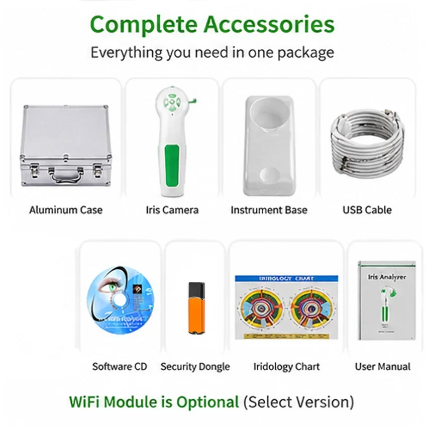 

Portable WiFi Iris Camera 12MP Auto Focus Iridology Analyzer USB Iris Scanner Multi Language Software for PC Windows