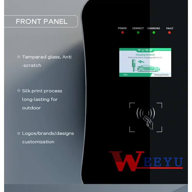 WEEYU 11kw EV Charger with OCPP and Wifi Wall Mounted EV Charger Electric Vehicle Charging Station Type 2