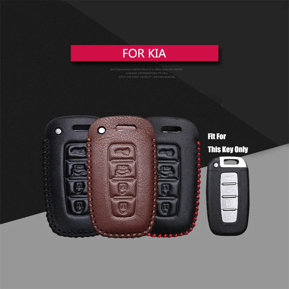 Best Sale Leather Square Smart 4 buttons Car Key Case Cover For Kia Rio 3 4  Ceed Borrego Venga Key Holder Key Parts Skin Shell