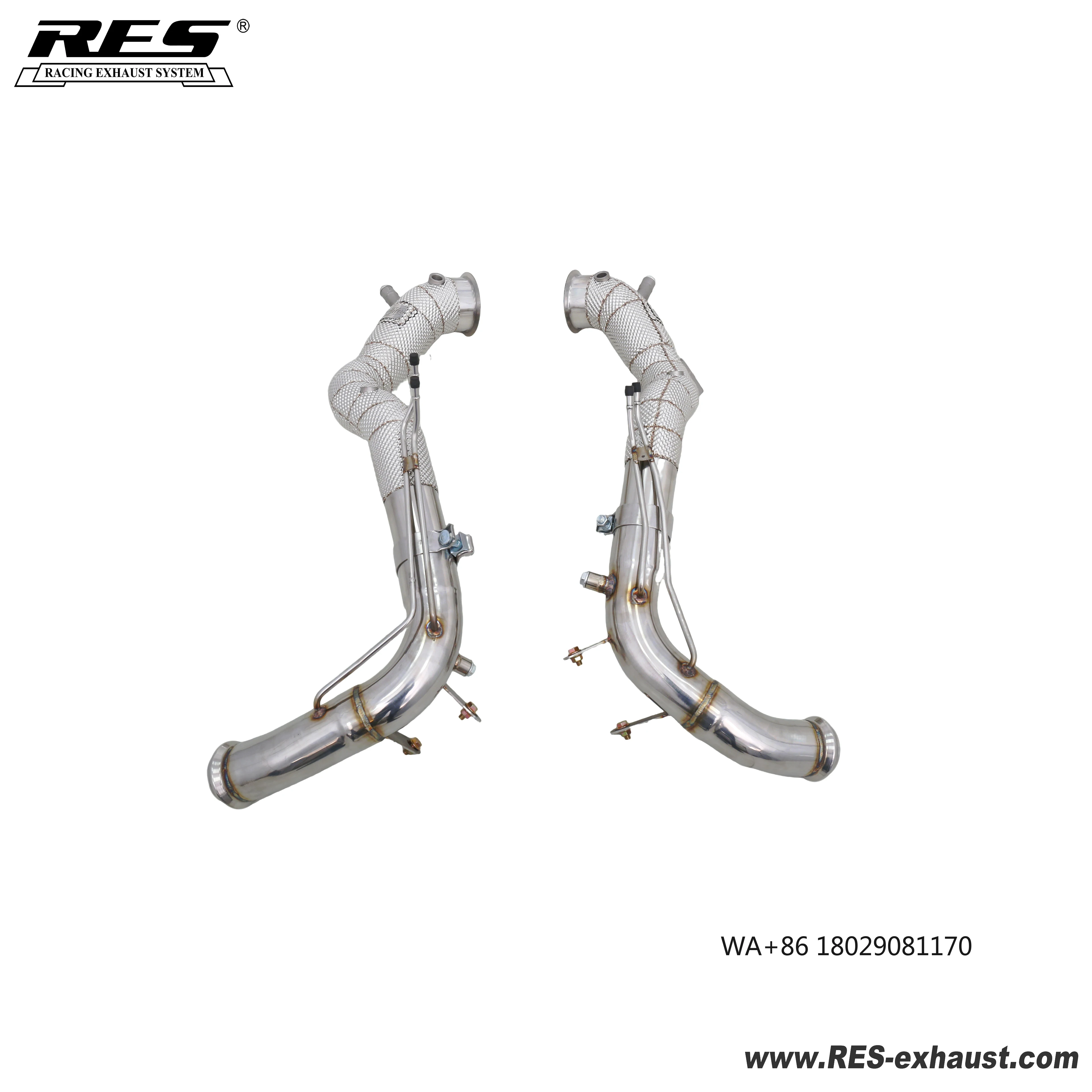 

RES for SL63 R232 Catless Downpipe With Heat Shield High Flow Cat