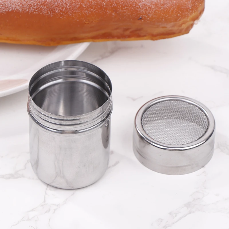 1Pc Stainless Steel Coffee Shaker Cocoa Chocolate Flour Powdered Sugar Sieve Filters With Lid Kitchen Cake BBQ KitchTools