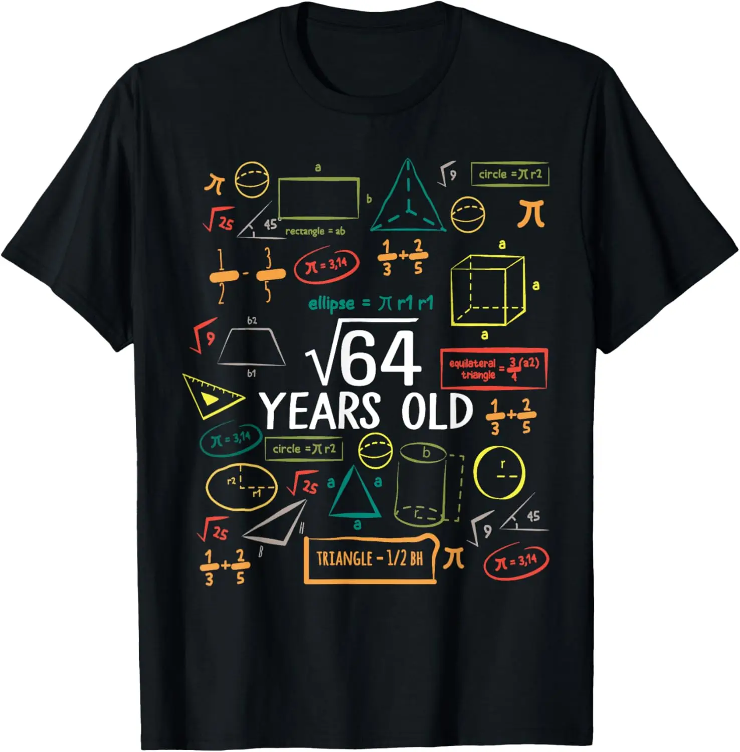 

8 Years Old Square Root Math 8th Birthday Boy Girl Kids T-Shirt
