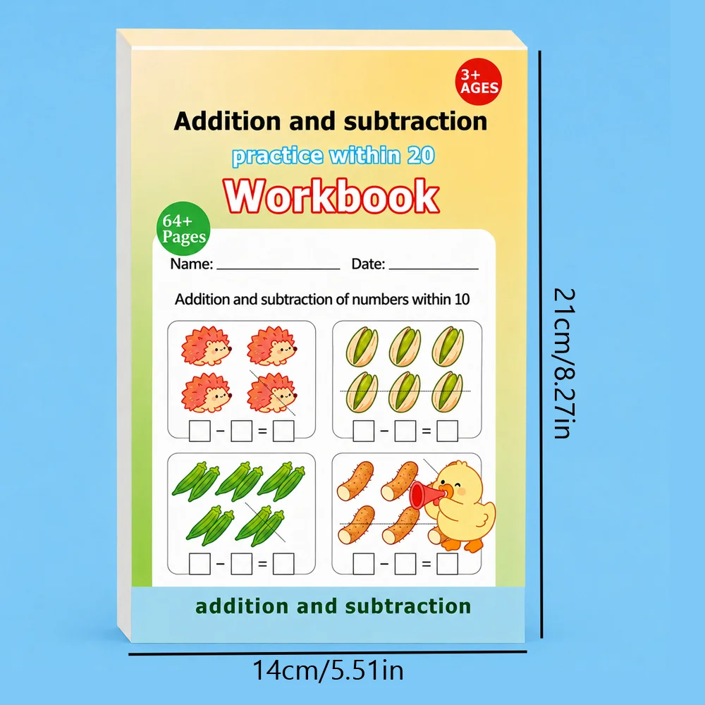 64 Page Math Workbook: Addition & Subtraction Within 20 – Perfect for Home Learning