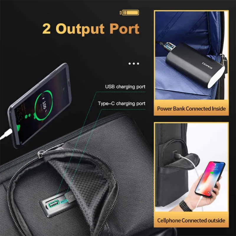 BOPAI Wholesale Private Label Molded Cowhide Leather Hombres Es Mochilas Letter Usb Charging Travel Men 15.6 Inch Business Lapto