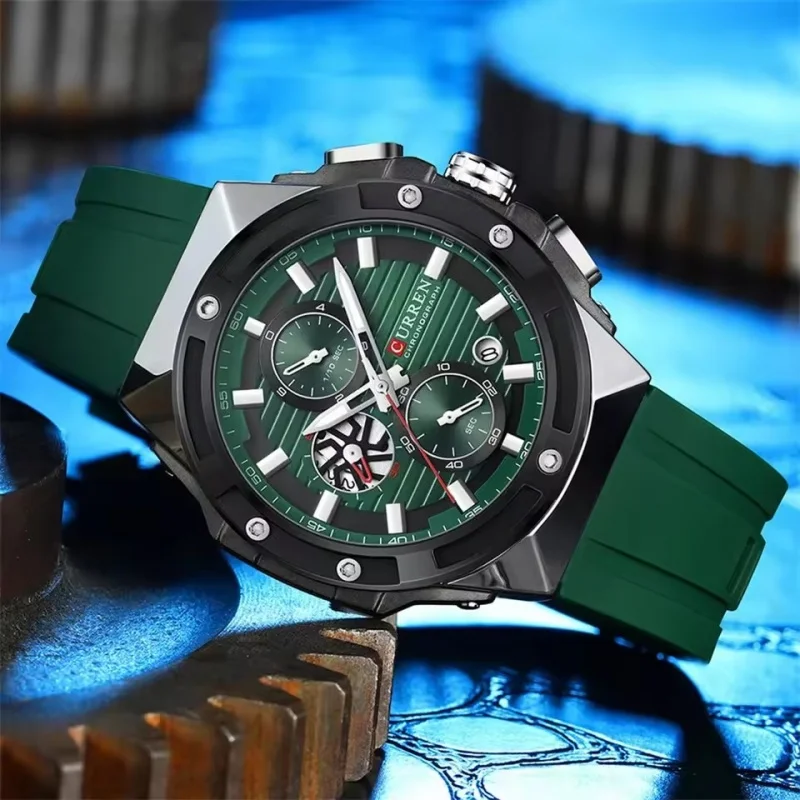 CURREN 8462 العلامة التجارية الأعلى الطلب الكبير توقيت كوارتز ساعة رياضية رجالية عسكرية ساعة يد رجالي ساعة فاخرة relógios masculino