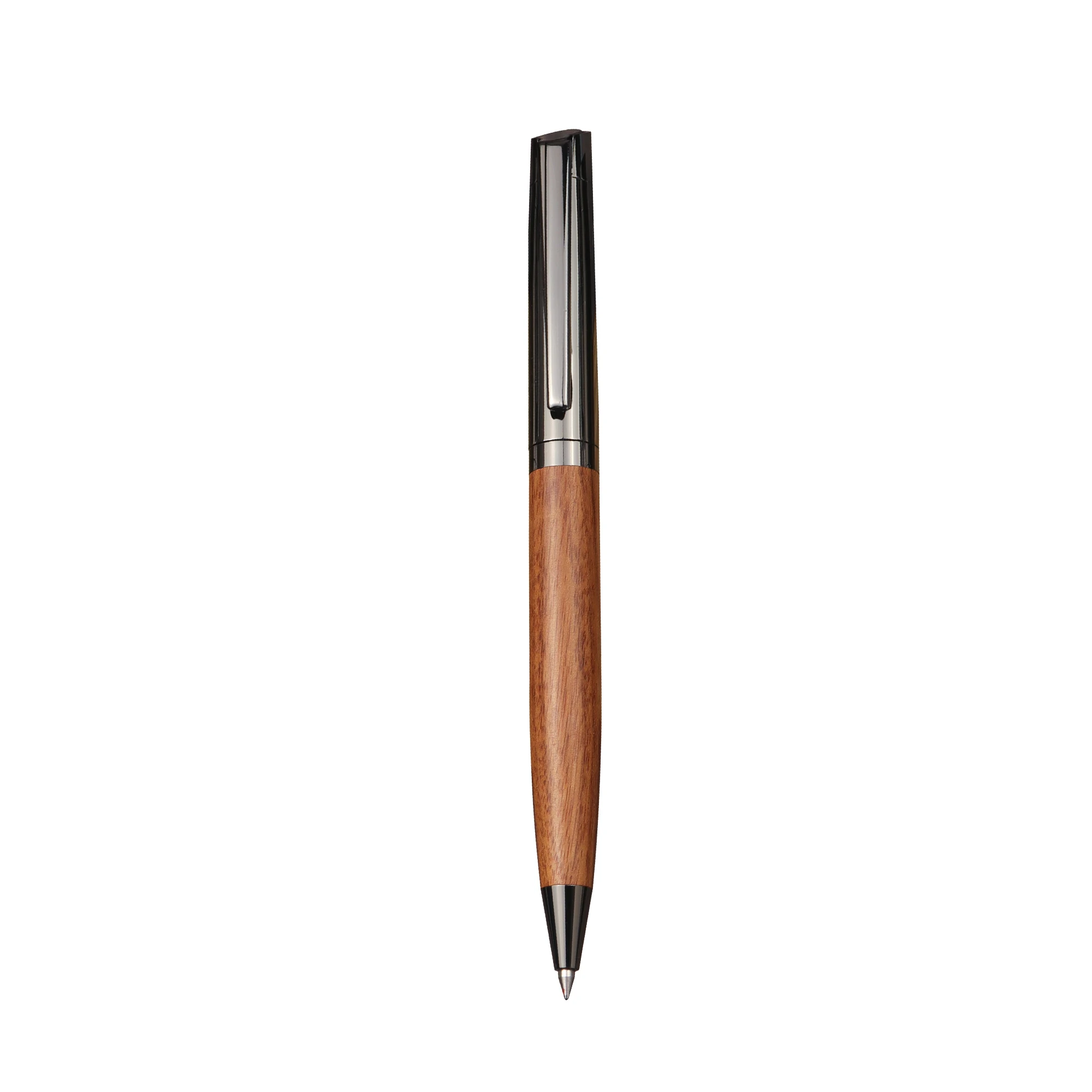 1 Set Premium Metall-Kugelschreiber mit Holzkörper für Glattes Schreiben und Hochwertiges Design - Schwarze Tinte - Büro - Mit Etui – Detail 9