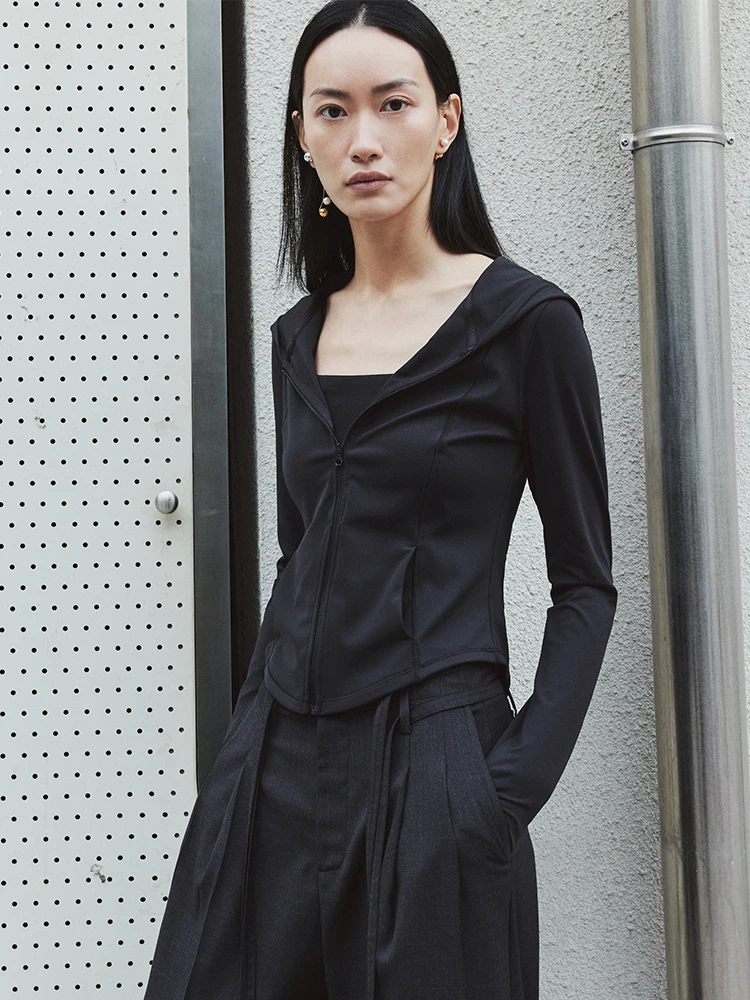 

Uclio Дышащая защита от солнца Fitn Одежда для йоги Slim Fit ort Верхняя одежда с капюшоном на молнии Long Sve Тонкая женская куртка