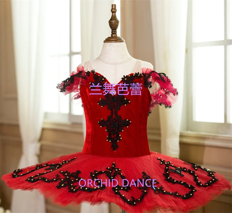 Backless Design High Quality Professional Custom Size Classical Adult Girls Red Bird Ballet Tutu Costumes