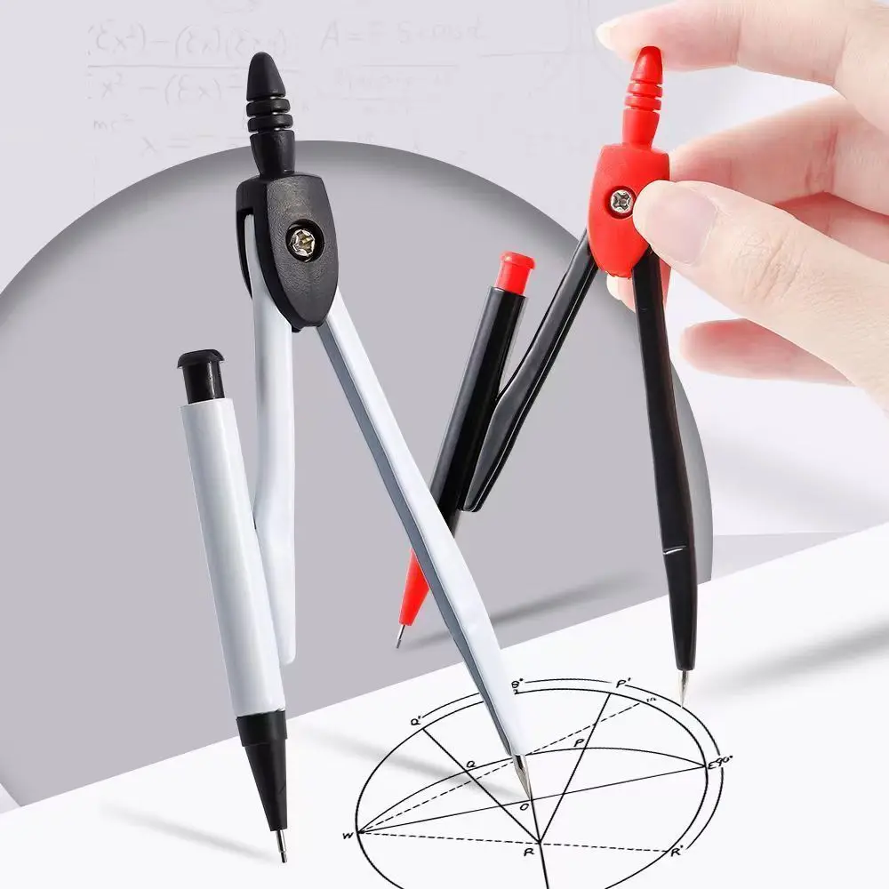 

Металлический компас, профессиональная математическая геометрия с рисунком карандаша, школьные принадлежности для рисования кругов, набор канцелярских принадлежностей