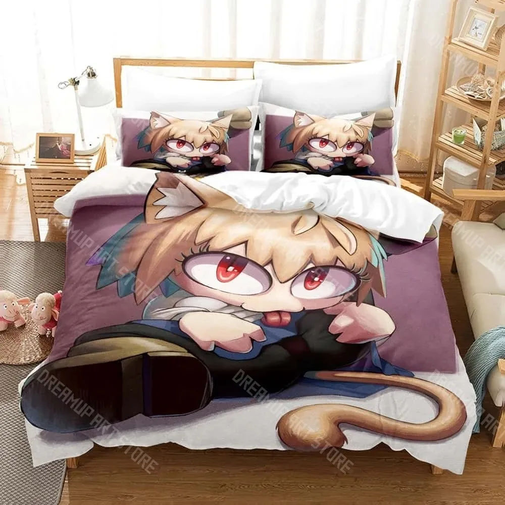 3D Printed Melty Blood Neco Arc Bedding Set for Boys Girls Duvet Cover Pillowcase Twin Queen King Full Single Double Sizes
