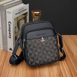 Men's crossbody bag leather new casual small bag portable single-shoulder commuter bag multi-functional backpack