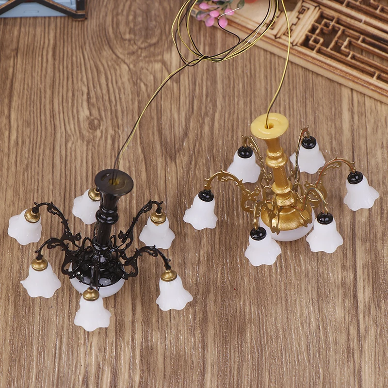 Miniaturowa lampa sufitowa do domku dla lalek, kinkiet, lampka biurkowa, mini oświetlenie LED, dekoracja domu, meble dla lalek, zabawka, może świecić.