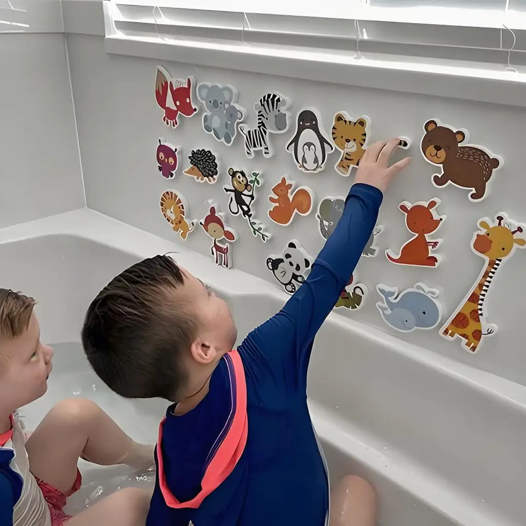 Children Bathroom Toy Safety EVA Cognitive Floating Water Toys Educational Baby Bath Toy Animal Set For Kid Boys Girls 1 2 3 4 Y