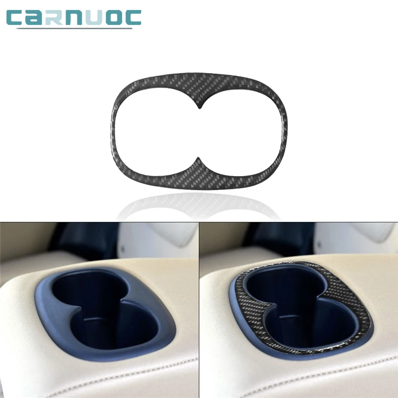 

Carbon Fiber Rear Center Cup Holder Stickers For Mitsubishi Outlander Without Navigation 2014-2016 Car Interior Accessories