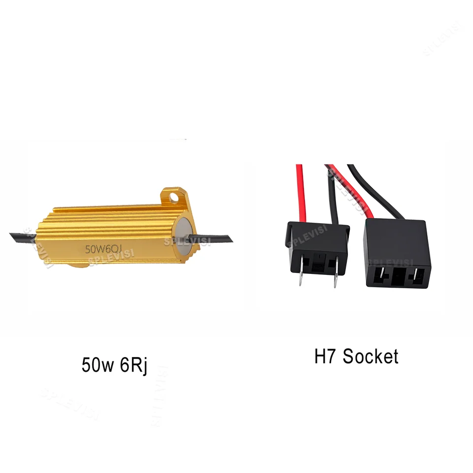 1 زوج 50 واط 6RJ 6ohm H7 477 499 السيارات تحميل المقاوم خطأ Canceler LED فك Canbus الحرة الأسلاك Canceler فك ضوء