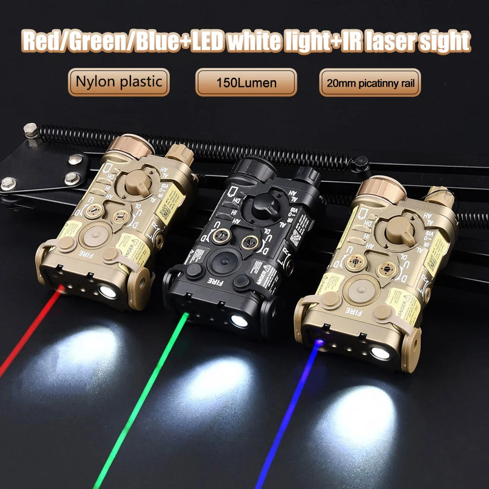 Nylon NGAL PEQ Red Green Blue Laser IR Hunting Flashlight Tactical NGAL Red Laser Sight For 20mm Rail PEQ15 DBAL Weapon Light