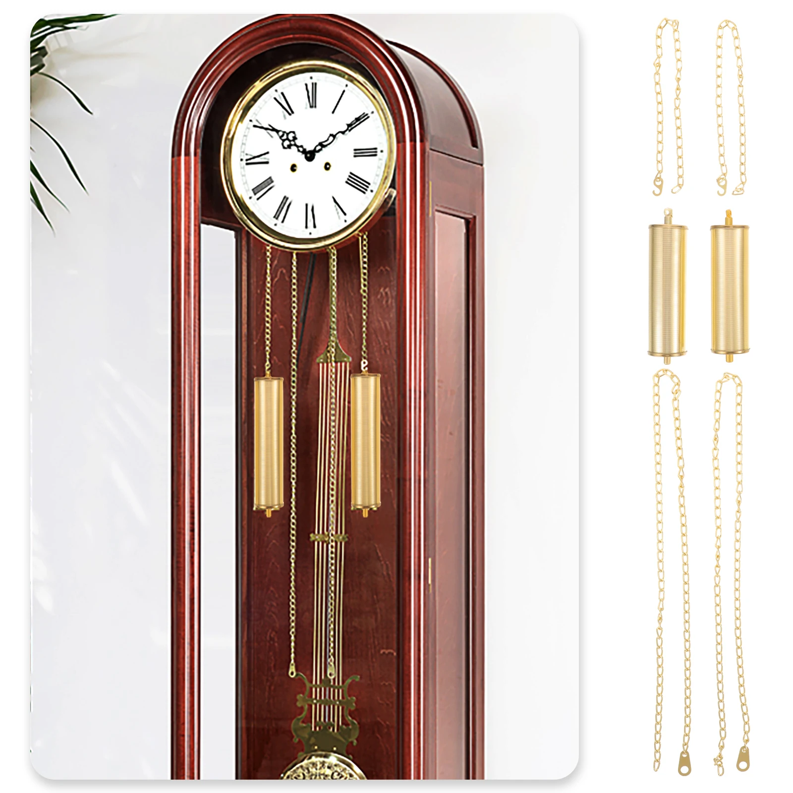 Grandfather Clock Weight Decorative Hammer Chain Replacement Parts for Wall Floor Clocks Iron Durability Elegant