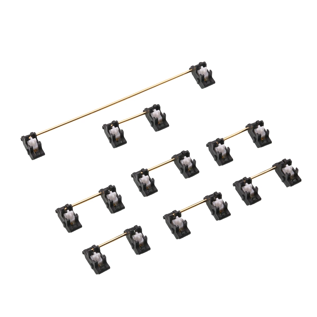 Plattenmontierter Panda V2-Stabilisator für mechanische Tastaturen – vergoldeter Stahldraht