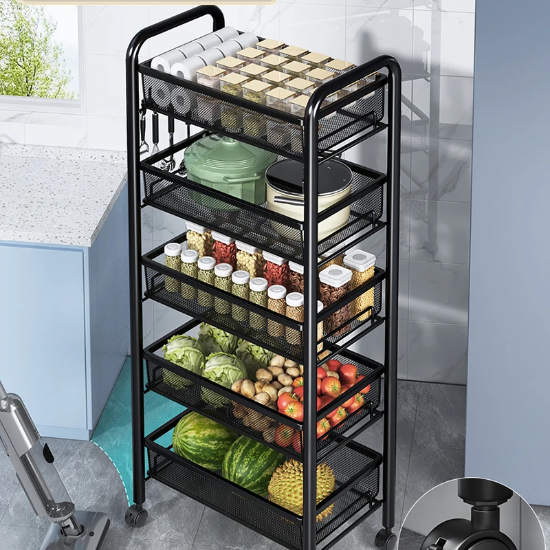 Utility Bathroom Trolley Cart Organizer Vegetable Restaurant Rolling Trolley Storage Cabinet Cabeceiras Kitchen Furniture