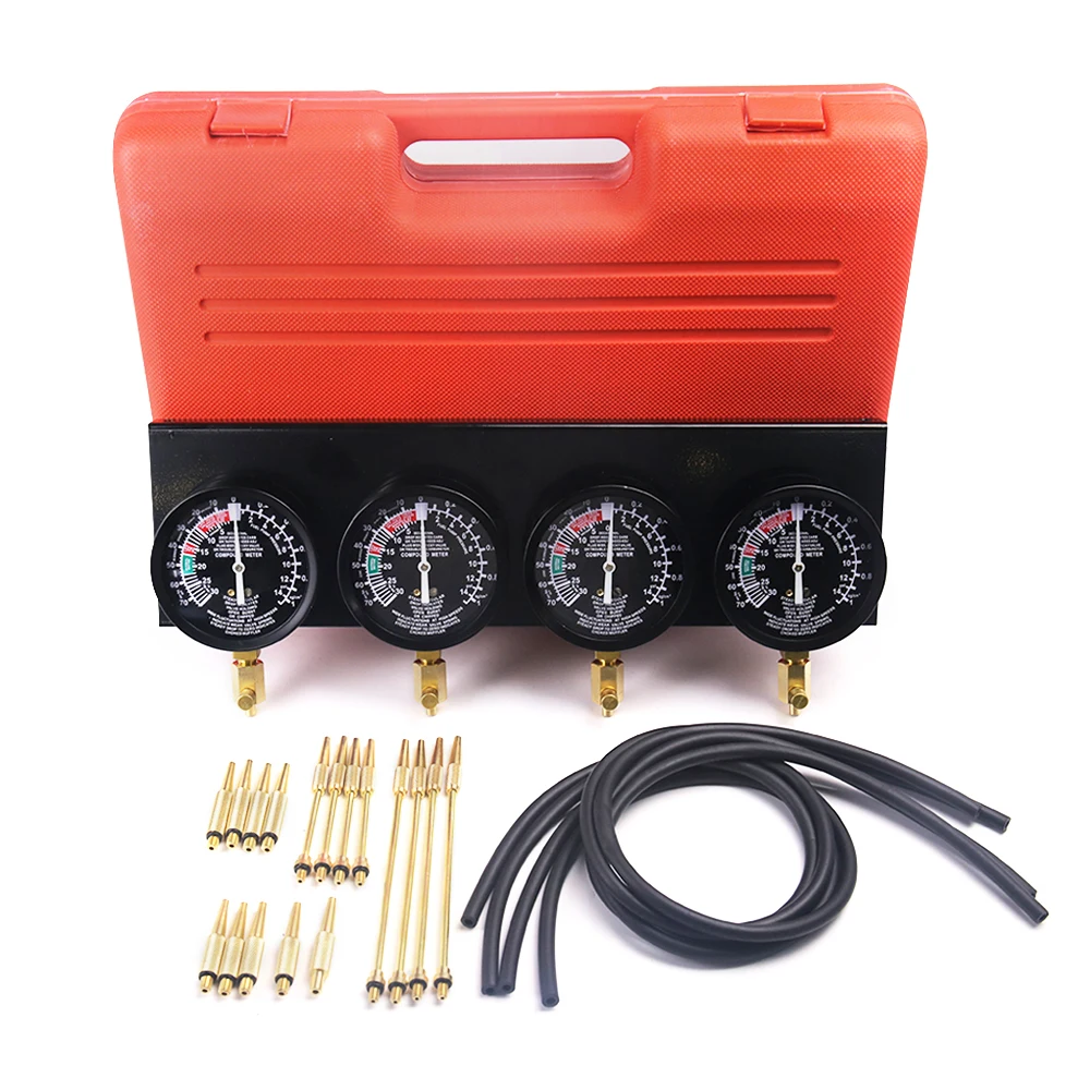 ALLSOME Carburetor Vacuum Synchronizer Gauges Tool Kit 4 Gauge GS CB KZ XS 550 650 750 850