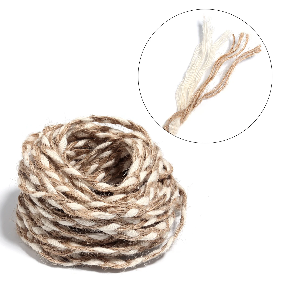 10Yards/Lot 0.5/0.7cm Natural Cotton Jute Burlap Cord Vintage Rustic Twine For DIY Bow Crafts Gift Wrapping Sewing Party Decor