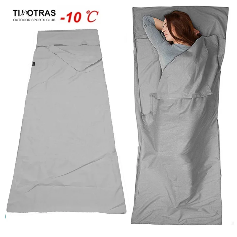 휴대용 야외 캠핑 하이킹 호텔 싱글 라이너 침낭, 접이식 여행 경량 봉투 여행 침구 